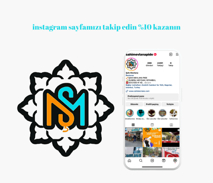 instagram sayfamızı takip edin %10 kazanın